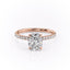 2.0 CT Cushion Cut Hidden Halo Pave Setting Moissanite Engagement Ring - crownmoissanite
