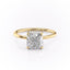 2.0 CT Elongated Cushion Shaped Moissanite Hidden Halo Engagement Ring - crownmoissanite