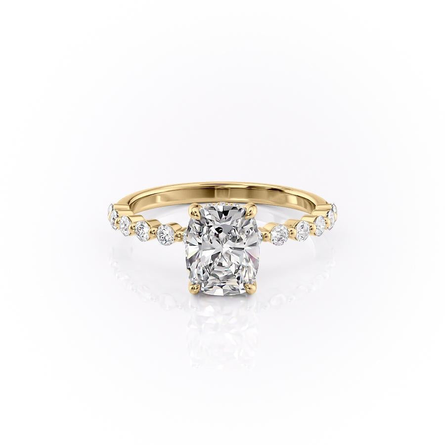 2.0 CT Elongated Cushion Shaped Moissanite Solitaire Engagement Ring - crownmoissanite