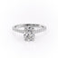 2.0 CT Elongated Cushion Cut Hidden Halo Pave Setting Moissanite Engagement Ring - crownmoissanite