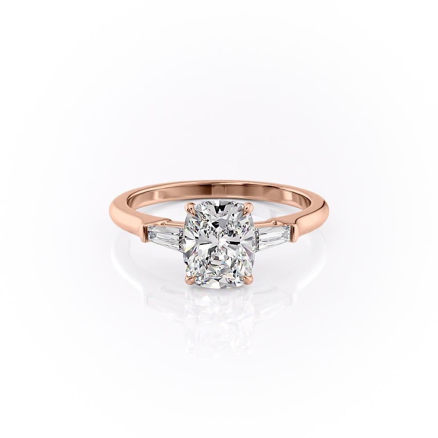 2.0 CT Cushion Cut Three Stone Moissanite Engagement Ring - crownmoissanite