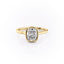 2.0 CT Cushion Shaped Moissanite Bezel Hidden Halo Engagement Ring - crownmoissanite