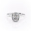 2.0 CT Cushion Cut Solitaire Bezel Hidden Halo Setting Moissanite Engagement Ring - crownmoissanite
