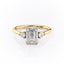1.91 CT Emerald Cut Three Stone Moissanite Engagement Ring - crownmoissanite