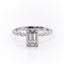 2.10 CT Emerald Shaped Moissanite Hidden Halo Engagement Ring - crownmoissanite
