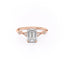 1.91 CT Emerald Cut Solitaire Milgrain Pave Set Moissanite Engagement Ring - crownmoissanite