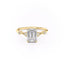 1.91 CT Emerald Cut Solitaire Milgrain Pave Set Moissanite Engagement Ring - crownmoissanite