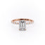 2.10 CT Emerald Solitaire Pave Setting Moissanite Engagement Ring - crownmoissanite