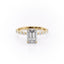 2.10 CT Emerald Shaped Moissanite Hidden Halo Engagement Ring - crownmoissanite