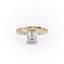 2.10 CT Emerald Cut Solitaire Pave Setting Moissanite Engagement Ring - crownmoissanite