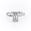2.10 CT Emerald Cut Solitaire Twisted Pave Moissanite Engagement Ring - crownmoissanite