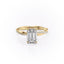 2.10 CT Emerald Cut Solitaire Twisted Pave Moissanite Engagement Ring - crownmoissanite
