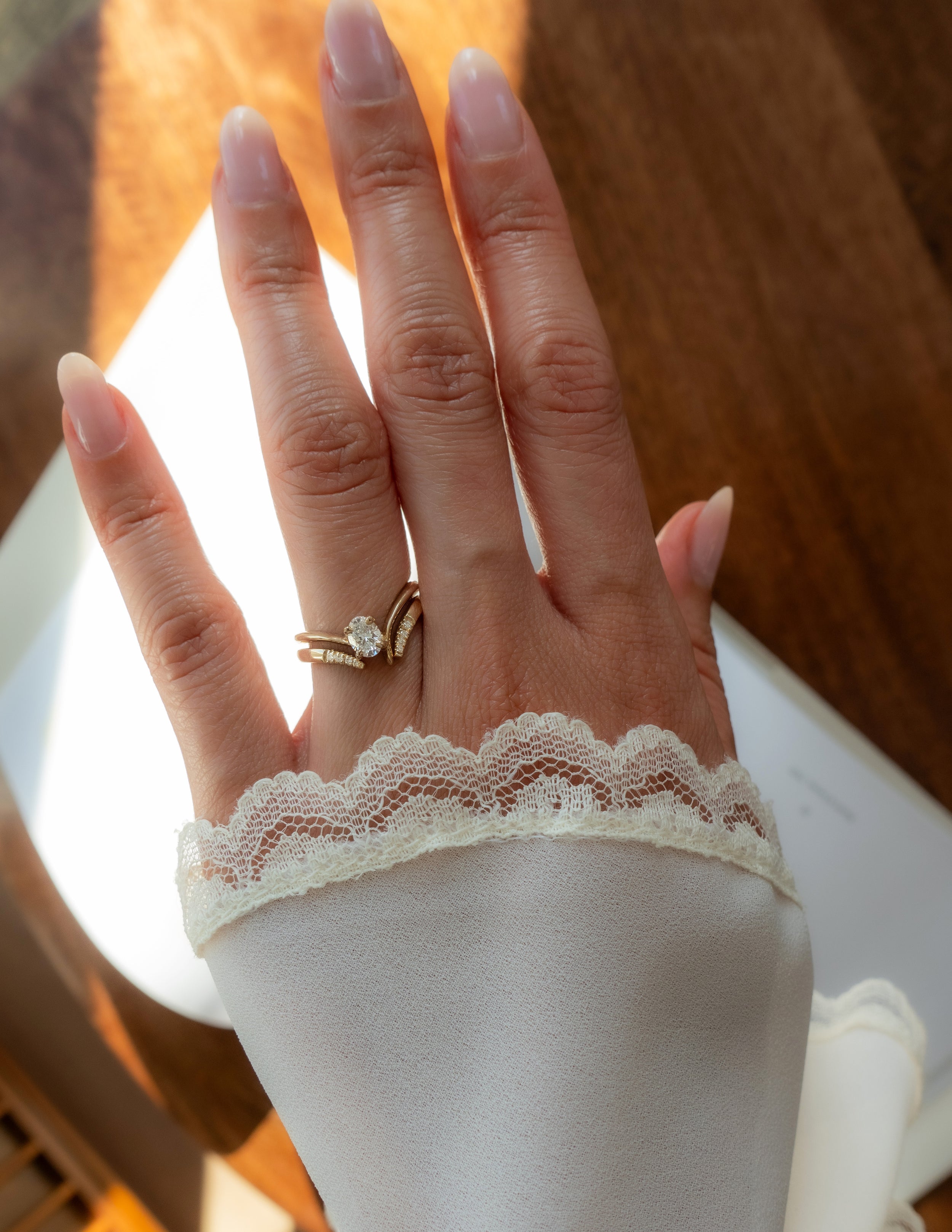 0.20 TCW Round Moissanite Open Pave Wedding Band