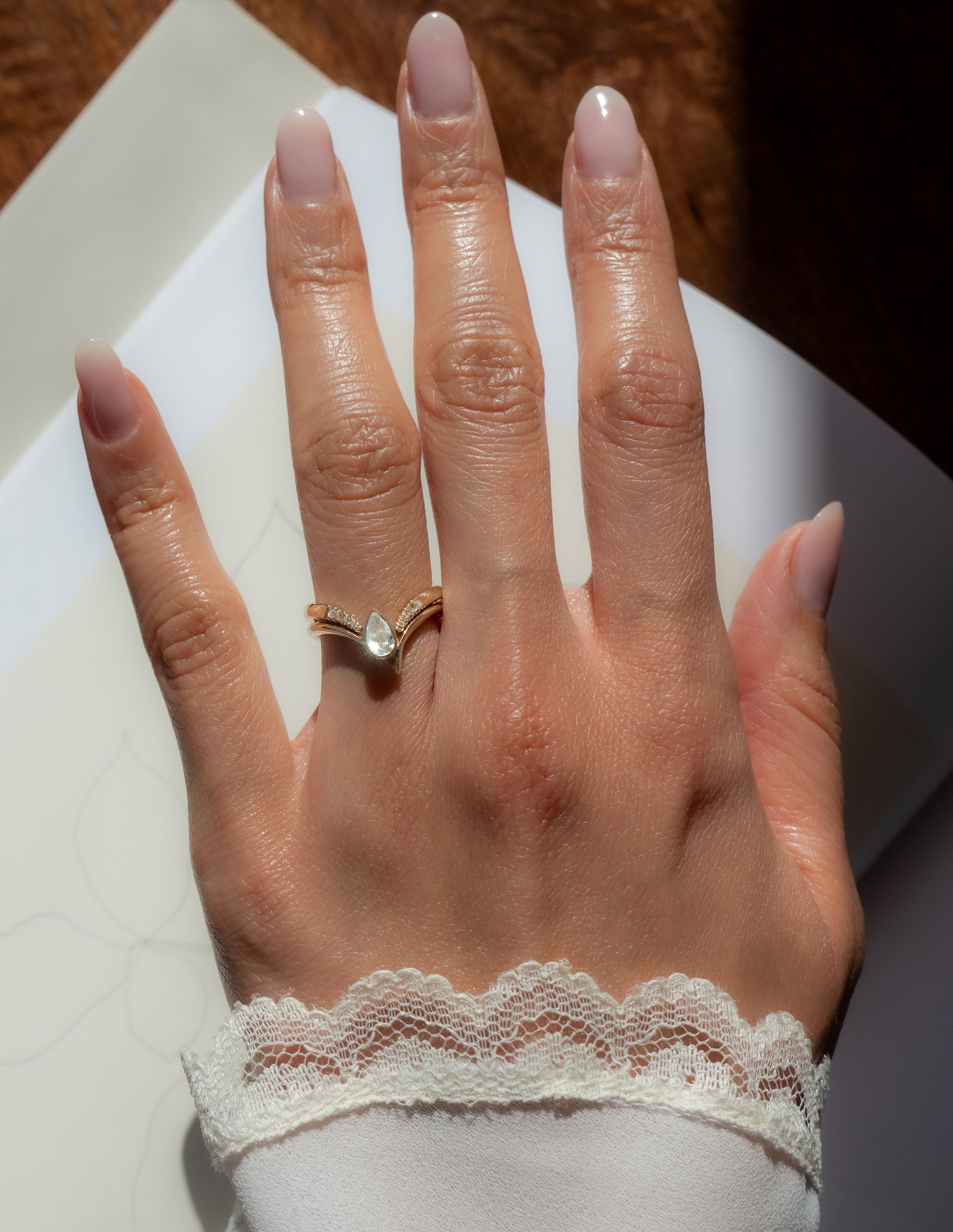 0.50 -1.50 CT Pear Cut Moissanite Solitaire Engagement Ring