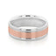 Two Tone Brushed Finish Men's Wedding band - crownmoissanite