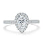 1.0 CT Pear Cut Halo Moissanite Engagement Ring With Pave Setting - crownmoissanite