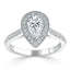 1.52 CT Pear Cut Halo Channel Pave Moissanite Engagement Ring - crownmoissanite