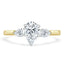 1.0 CT Pear Cut Moissanite Three Stone Engagement Ring - crownmoissanite