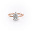 2.0 CT Pear Cut Solitaire Hidden Halo Setting Moissanite Engagement Ring - crownmoissanite