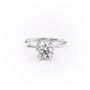 1.60 CT Round Shaped Moissanite Hidden Halo Engagement Ring - crownmoissanite