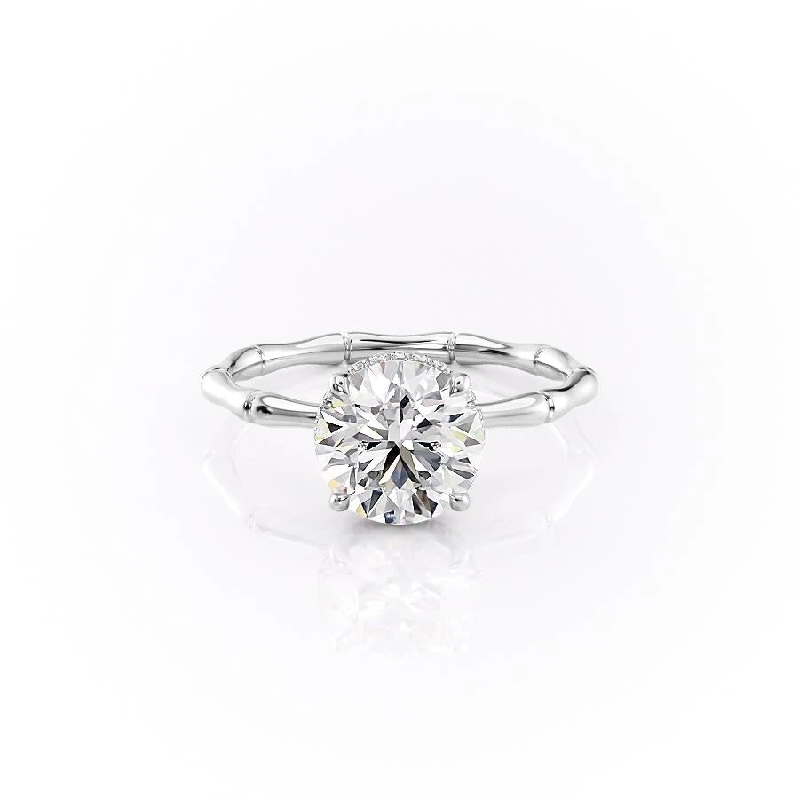 1.60 CT Round Shaped Moissanite Hidden Halo Engagement Ring - crownmoissanite