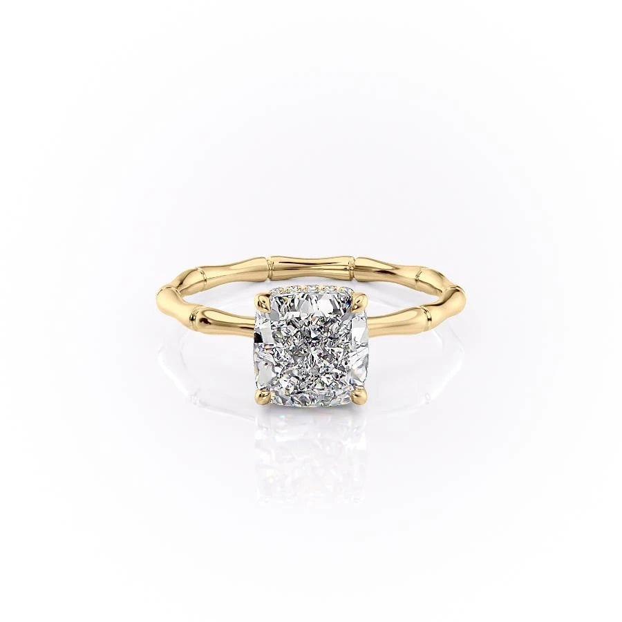 2.15 CT Cushion Cut Solitaire Style Moissanite Engagement Ring - crownmoissanite