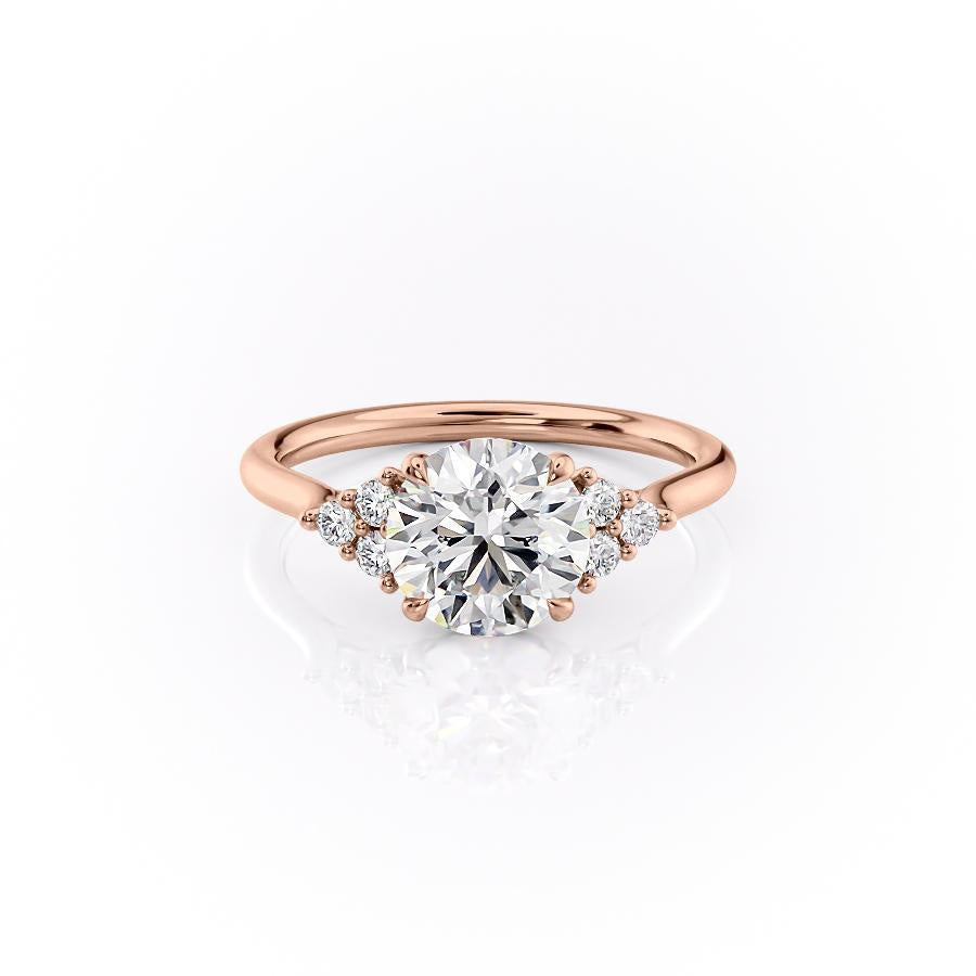 1.90 CT Round Cut Cluster Moissanite Engagement Ring - crownmoissanite