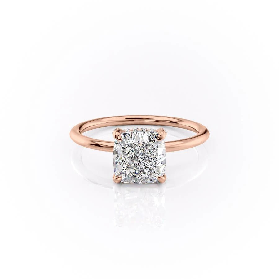 2.54 CT Cushion Cut Solitaire Style Moissanite Engagement Ring - crownmoissanite