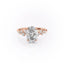 2.10 Oval Cut Cluster Style Moissanite Engagement Ring - crownmoissanite