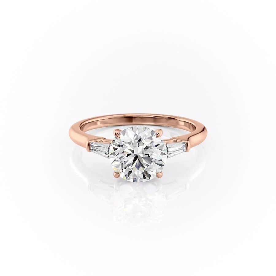 1.60 CT Round Cut Three Stone Moissanite Engagement Ring - crownmoissanite