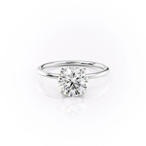 1.60 CT Round Shaped Moissanite Hidden Halo Engagement Ring - crownmoissanite