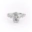 2.10 Oval Cut Cluster Style Moissanite Engagement Ring - crownmoissanite