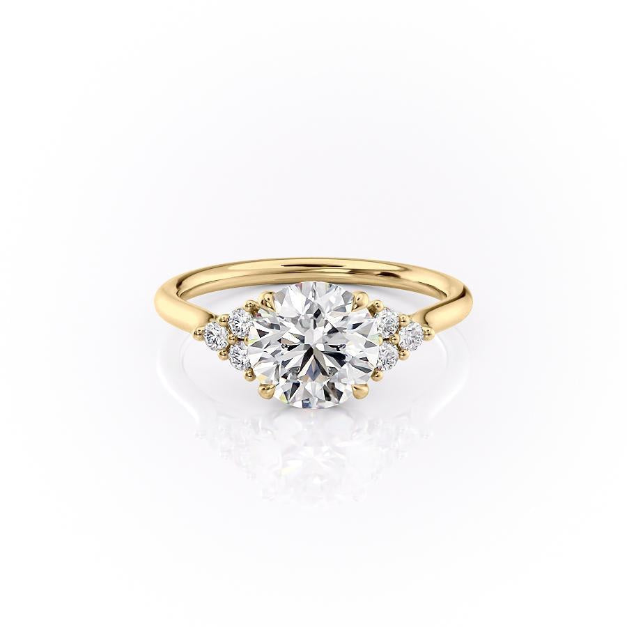 1.90 CT Round Cut Cluster Moissanite Engagement Ring - crownmoissanite