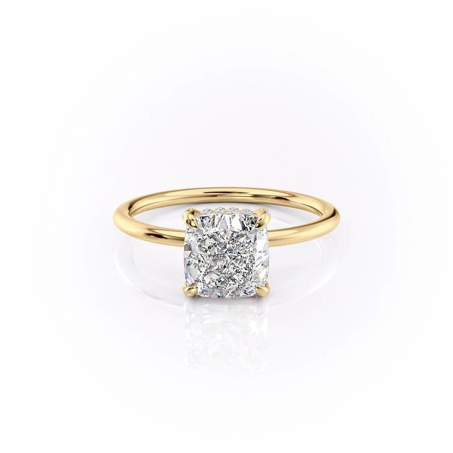2.54 CT Cushion Cut Solitaire Style Moissanite Engagement Ring - crownmoissanite