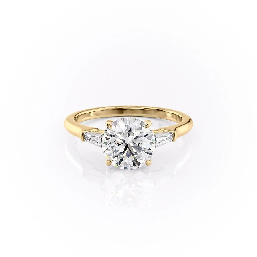 1.60 CT Round Cut Three Stone Moissanite Engagement Ring - crownmoissanite
