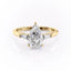 2.0 CT Pear Cut Three Stone Moissanite Engagement Ring - crownmoissanite