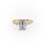 2.10 CT Emerald Cut Cluster Moissanite Engagement Ring - crownmoissanite