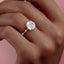 1.60 CT Round Solitaire Dainty Pave Set Moissanite Engagement Ring - crownmoissanite
