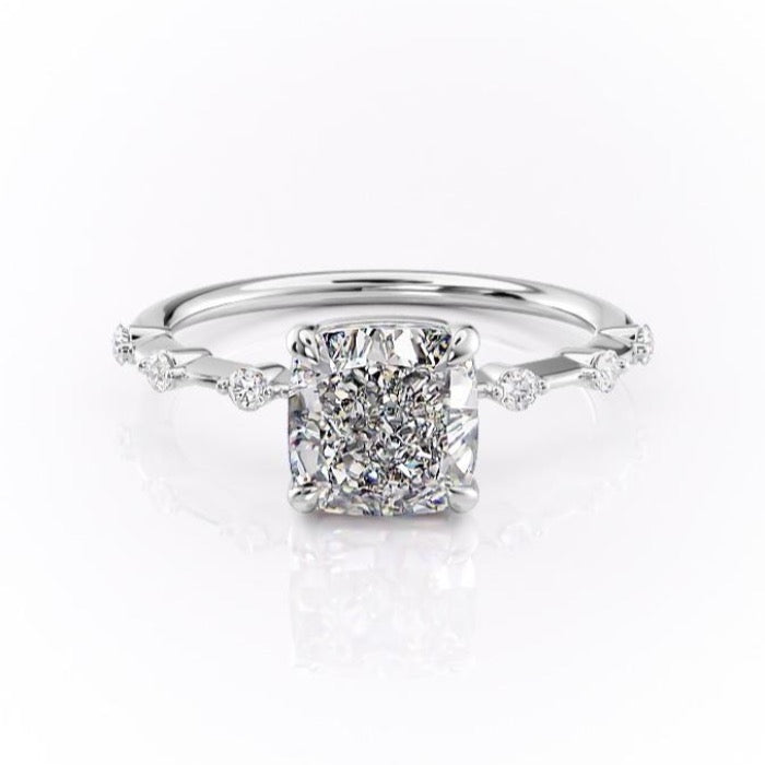 2.54 CT Cushion Cut Dainty Moissanite Engagement Ring - crownmoissanite