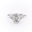 2.10 CT Oval Shaped Moissanite Cluster Engagement Ring - crownmoissanite