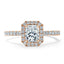 1.0 CT Radiant Cut Halo Pave Setting Moissanite Engagement Ring - crownmoissanite