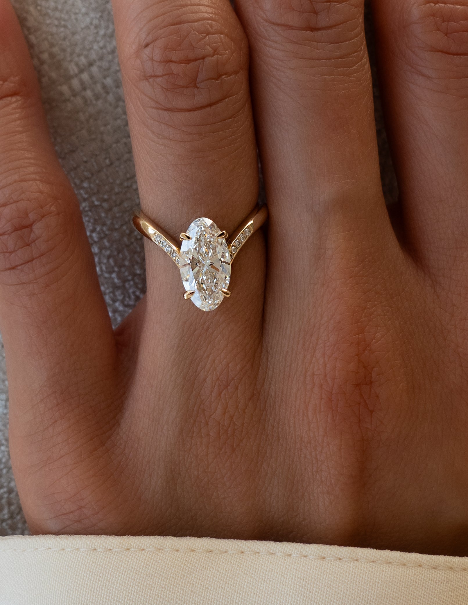 1.0 - 3.0 CT Moval Shaped Moissanie Pave Style Engagement Ring