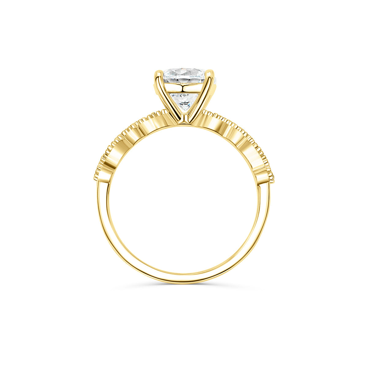 1.50 CT Round Moissanite Diamond Solitaire Engagement Ring - crownmoissanite