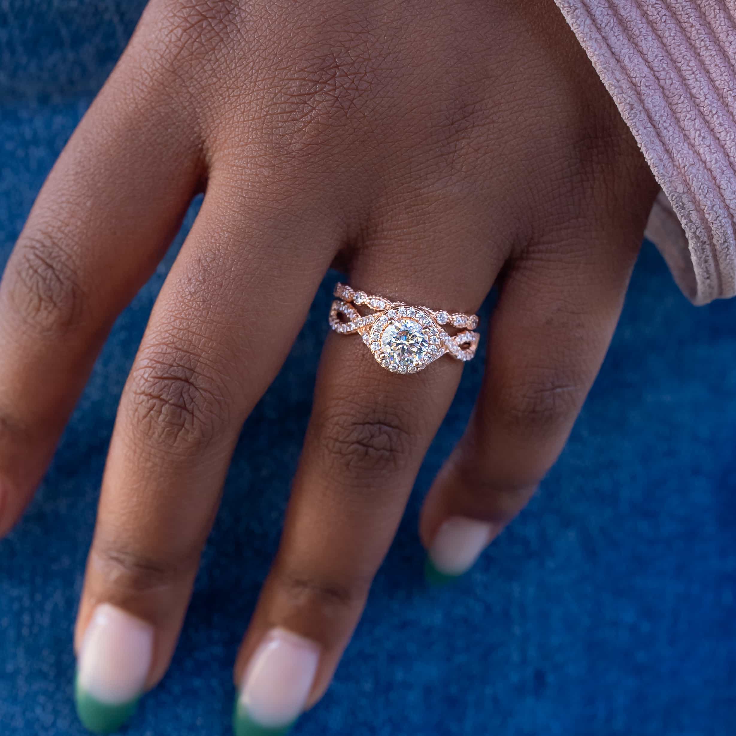 1.50 CT Oval Shaped Moissanite Halo Engagement Ring - crownmoissanite