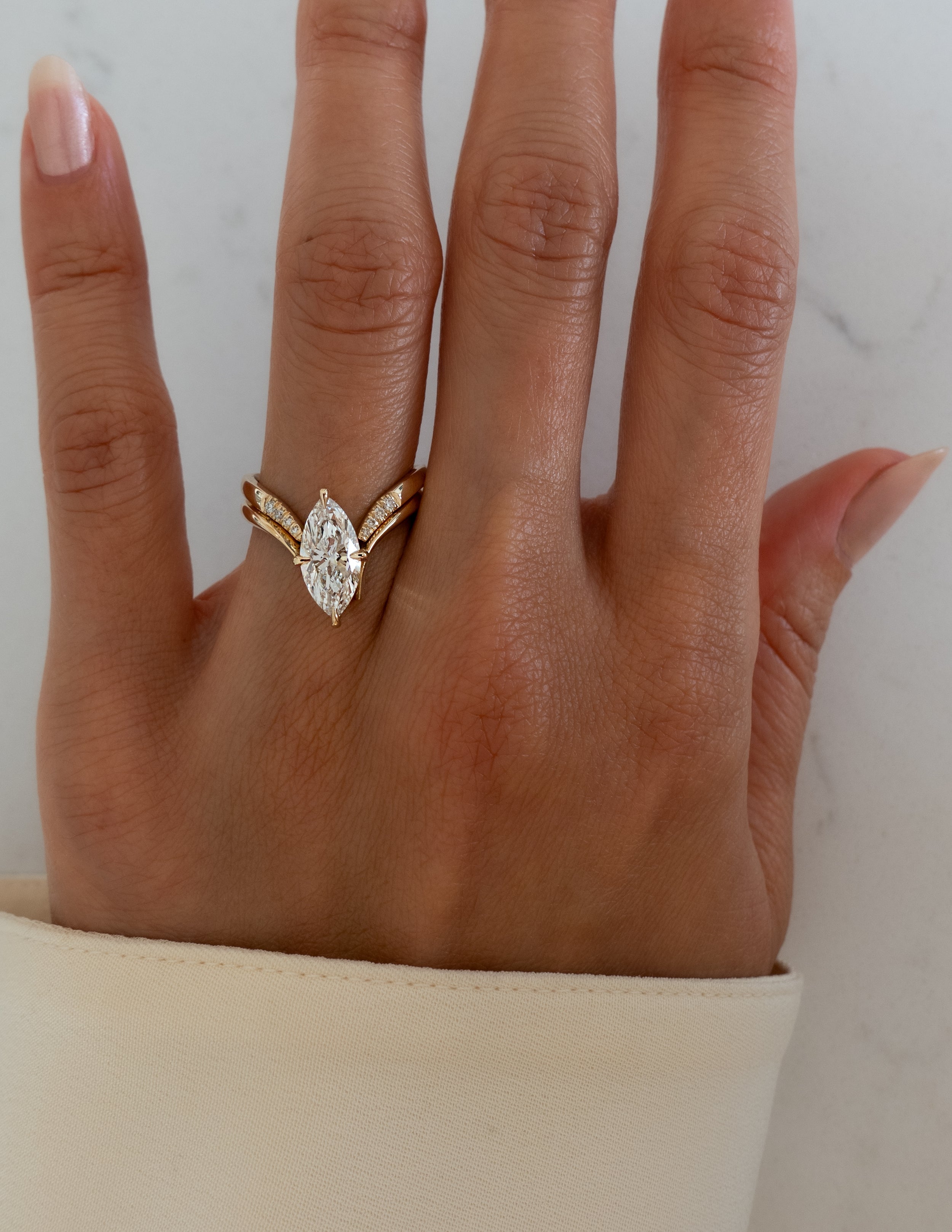 0.20 TCW Round Moissanite Open Pave Wedding Band