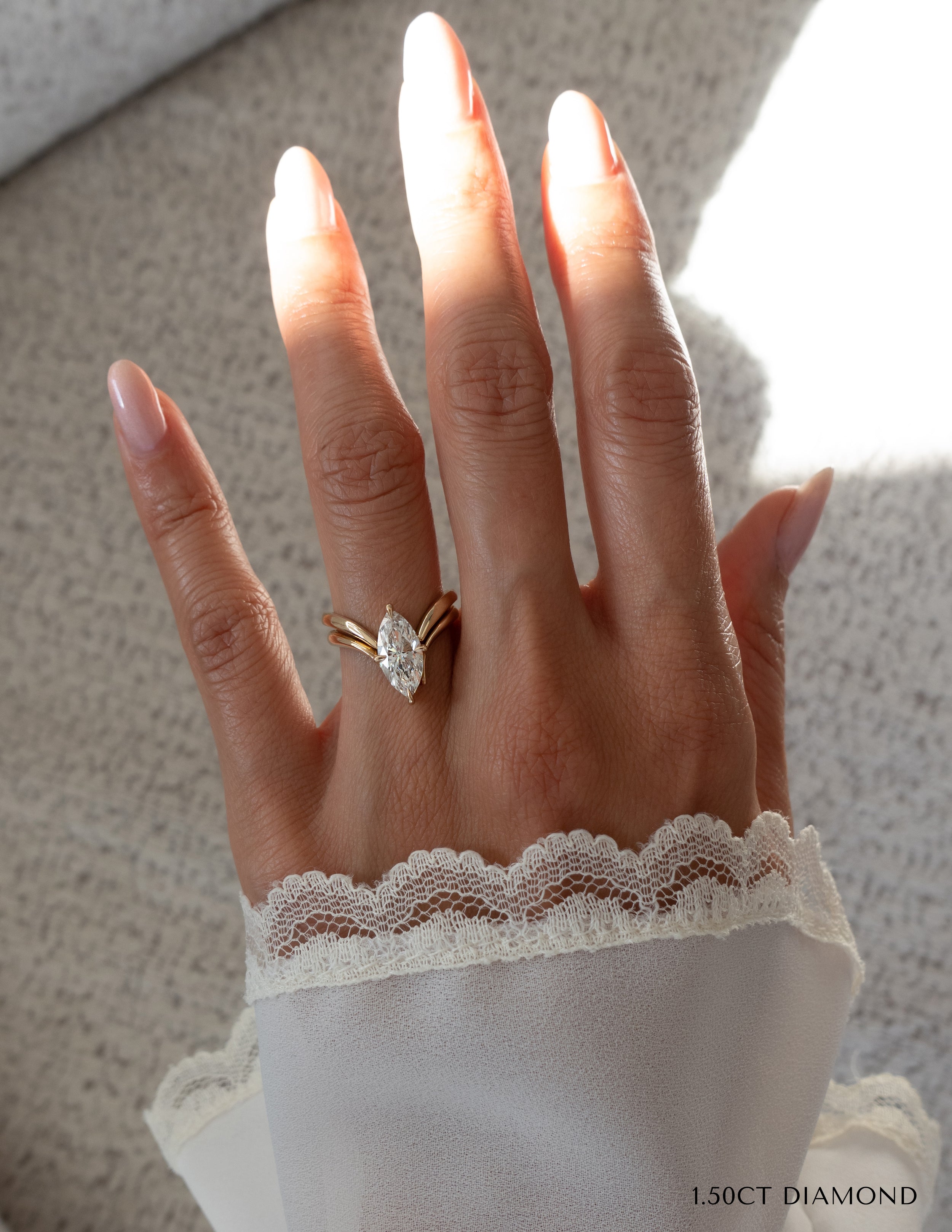 1.25 - 3.0 CT Marquise Shaped Moissanite Solitaire Style Bridal Set