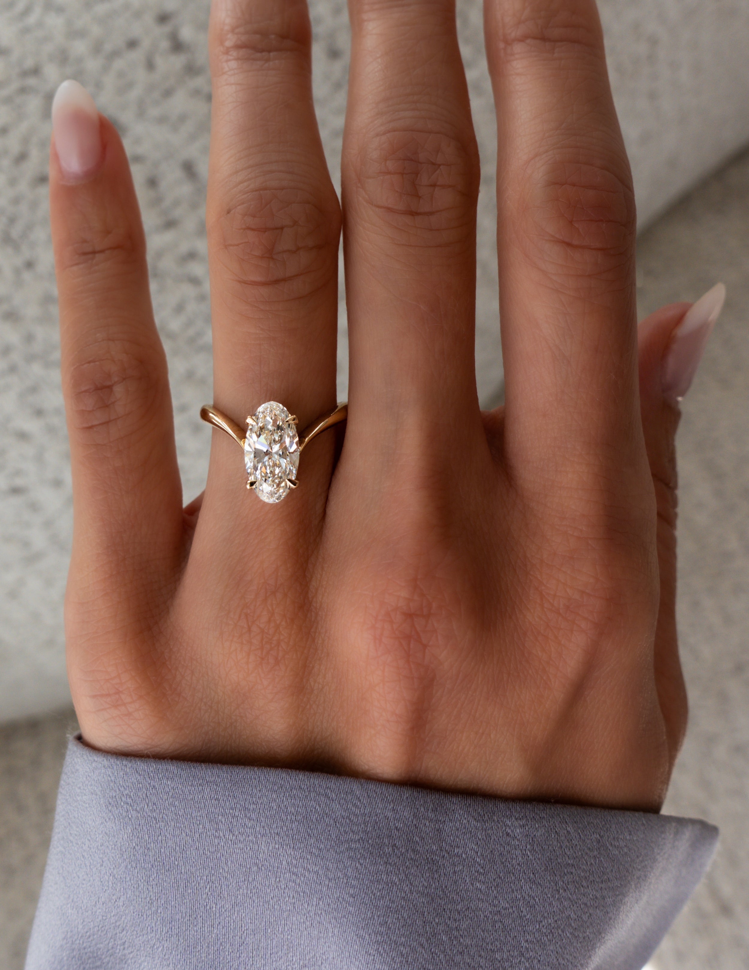 1.0 - 3.0 CT Oval Shaped Moissanite Solitaire Style Engagement Ring