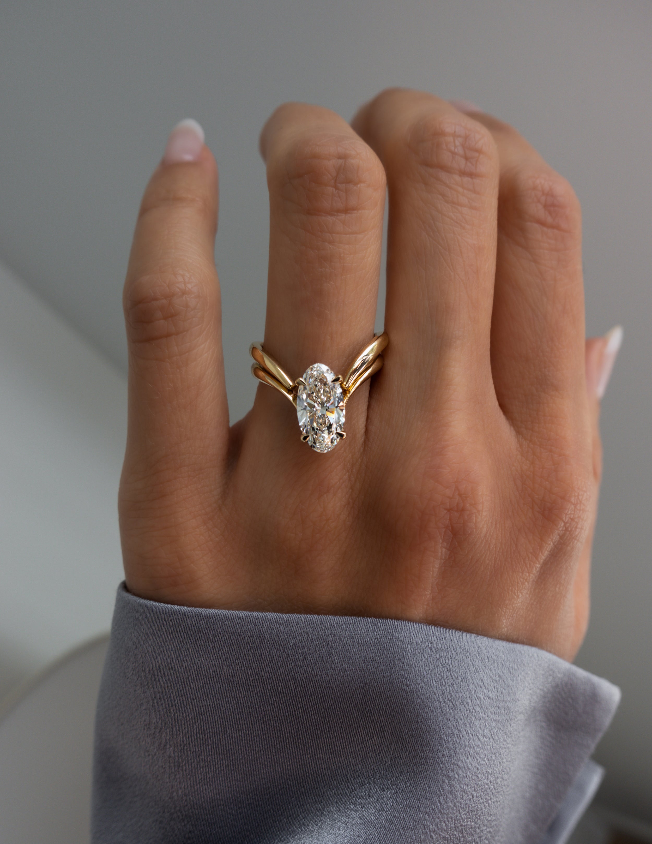 1.0 - 3.0 CT Oval Shaped Moissanite Solitaire Style Engagement Ring