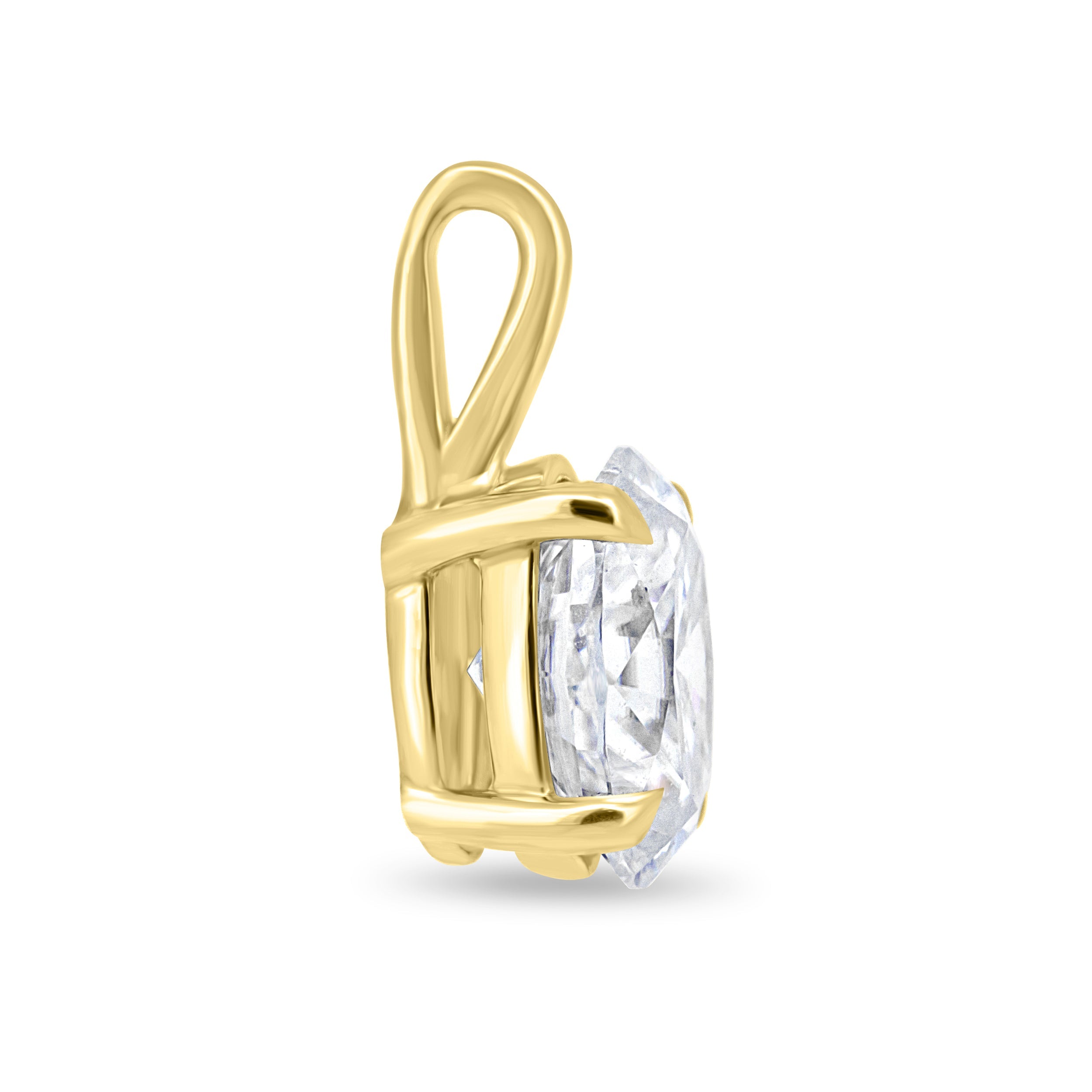 2.0 CT oval cut moissanite pendant necklace – elegant solitaire design in polished gold, perfect for bridal jewelry, gifting, or everyday sophistication.