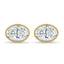 1.00 CT oval cut moissanite bezel set earrings – sleek and elegant gold studs with a modern, secure setting, perfect for everyday wear or special occasions.